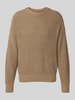 JAKE*S STUDIO MEN Gebreide pullover met ronde hals Roodbruin gemêleerd
