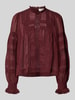 Neo Noir Bluse mit rückseitigem Knopfverschluss Modell 'Ebba' Bordeaux