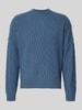 BOSS Orange Regular Fit Strickpullover aus reiner Schurwolle Modell 'KABLETO' Rauchblau
