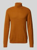 SELECTED HOMME Rollkragenpullover mit Strukturmuster Modell 'ZIG' Orange