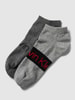 CK Calvin Klein Sneakersocken mit Label-Print im 2er-Pack Modell 'RIBBO' Mittelgrau