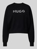 Hugo Blue Strickpullover mit Label-Print Modell 'Slogerix' Black