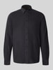 PME Legend Regular fit vrijetijdsoverhemd met kentkraag en labelstitching Antraciet