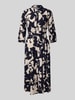 comma Hemdblusenkleid mit Bindegürtel Marine