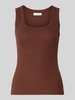 Topshop Tanktop in riblook model 'HONEY' Chocoladebruin