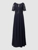 Vera Mont Avondjurk met structuurmotief Donkerblauw