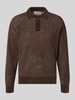 JAKE*S STUDIO MEN Gebreide pullover met polokraag Chocoladebruin