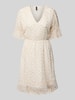 Vero Moda Getailleerde mini-jurk met V-hals, model 'SMILLA' Offwhite