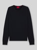 HUGO Regular fit gebreide pullover van merinowol, model 'SAN CEDRIC' Marineblauw