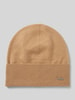 BOSS Czapka beanie z aplikacją z logo model ‘Lari’ Camel