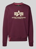 Alpha Industries Sweatshirt mit Label-Print Bordeaux