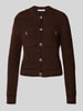 Gestuz Gebreid jack met knoopsluiting, model 'cleana' Donkerbruin