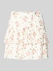 ONLY Uitlopende mini-rok met all-over motief model 'SAGA' Offwhite