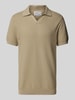 JAKE*S STUDIO MEN Regular Fit Poloshirt mit Strukturmuster Stein