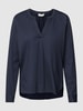 Milano Italy Blouseshirt met V-hals Marineblauw
