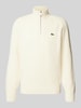 Lacoste Wollpullover mit Stehkragen Offwhite