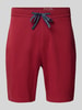 Christian Berg Men Regular fit sweatshorts met tunnelkoord Donkerrood