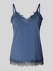 FREE/QUENT Top met bandjes en kant, model 'BICCO' Blauw