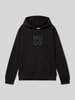 HUGO Hoodie met labelprint Zwart