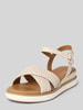 INUOVO Sandalette aus Leder in Flecht-Optik Offwhite