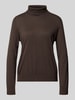 COMMA sweter o kroju regular fit z mieszanki wiskozy Ciemnobrązowy