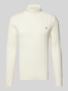 Gant Rollkragenpullover mit Label-Stitching Offwhite