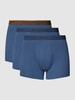 Scotch & Soda Boxershort met elastische band met logo in een set van 3 stuks Blauw