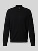 OLYMP Level Five Slim Fit Strickjacke mit Stehkragen Black