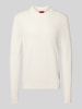 HUGO Regular fit gebreide pullover van viscosemix, model 'SAN MARC' Offwhite
