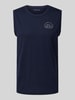 Tom Tailor Tanktop met labelprint Donkerblauw