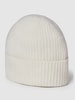 MCNEAL Beanie in riblook van kasjmier Offwhite
