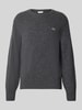 Lacoste sweter z czystej wełny o kroju regular fit Średnioszary