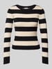 Noisy May Strickpullover mit Streifenmuster Modell 'JAZ' Black