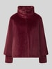 White Label Jacke mit Stehkragen und gerippten Ärmelabschlüssen Bordeaux