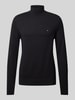 Tommy Hilfiger Rollkragenpullover mit Logo-Stitching Modell 'PIMA' Black