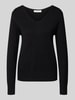 Christian Berg Woman Bluzka z długim rękawem o kroju regular fit z imitacji dzianiny z mieszanki wiskozy Czarny
