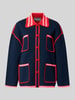 Essentiel Antwerp relaxed fit gebreid jack met viscose model 'KOKORICO' Marineblauw