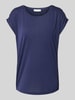 Christian Berg Woman T-shirt met geribde ronde hals Donkerblauw