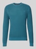 Lerros Regular fit pullover in gebreide look Aquablauw