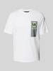 Michael Kors T-Shirt mit Label-Print Modell 'MK BEACON' Weiss