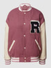 REVIEW Collegejacke mit Label-Patch Mauve