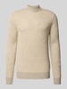 Blend Gebreide pullover met ribboorden Beige