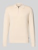 Jack & Jones Premium Strickpullover mit gerippten Abschlüssen Modell 'MILANO' Offwhite Melange