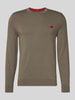 HUGO Regular fit gebreide pullover van puur katoen, model 'SAN CASSIUS' Taupe