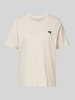 s.Oliver RED LABEL Relaxed Fit T-Shirt aus reiner Baumwolle mit Herz-Stickerei Beige