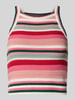 Review Crop Stricktop mit Rundhalsausschnitt Pink