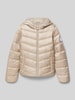 Only Straight fit gewatteerd jack met ritssluiting en steekzakken, model 'THEA' Beige