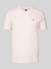 Tommy Jeans Slim Fit T-Shirt mit Label-Stitching Pink