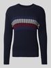 Tommy Hilfiger Gebreide pullover met ribboorden Marineblauw