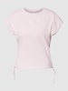 Jake*s Casual T-Shirt mit geripptem Rundhalsausschnitt Lavender